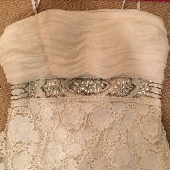 Sue Wong nocturne white strapless dress - Picture 3 of 10